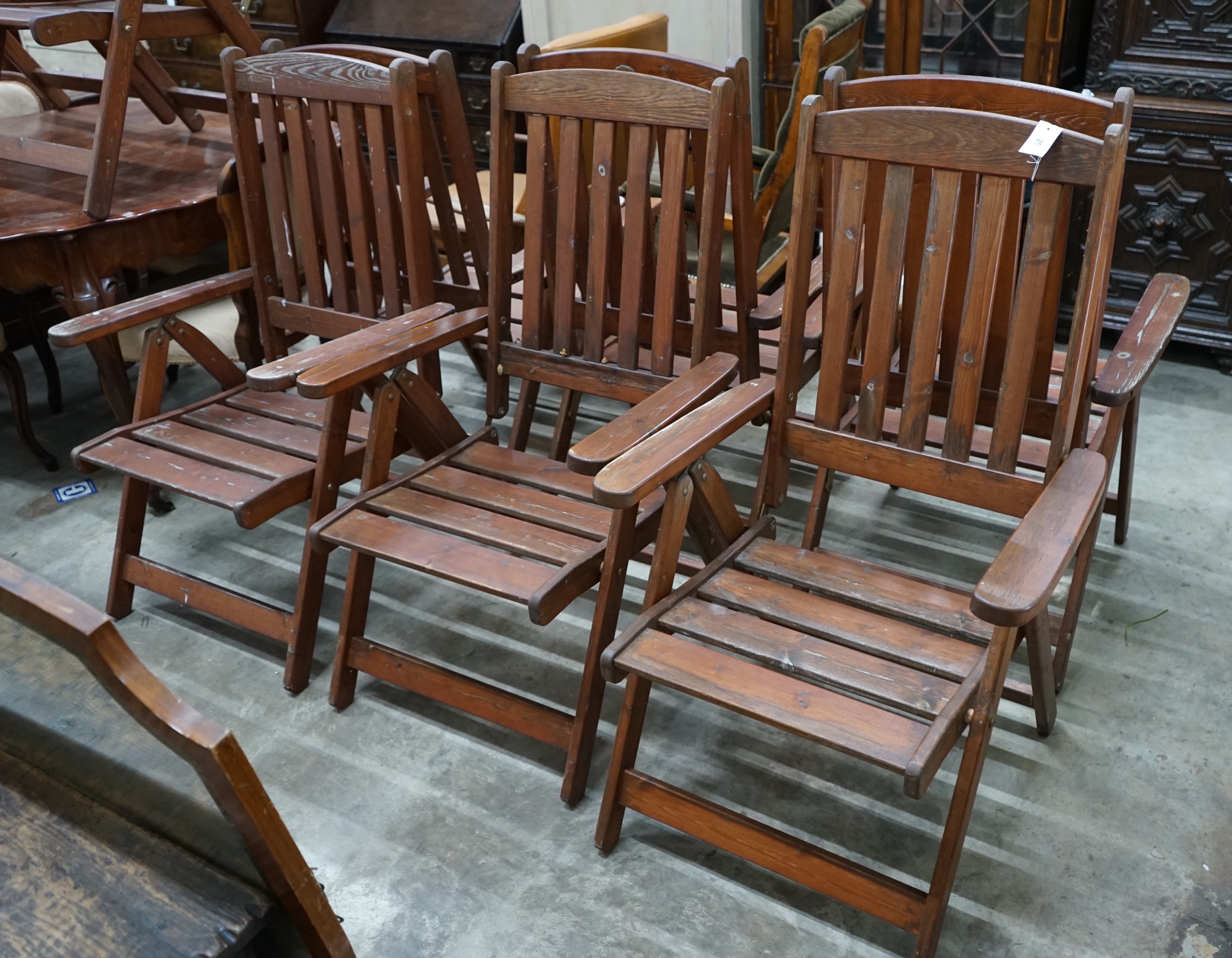 A set of eight Swedish 'Harbo' folding garden chairs